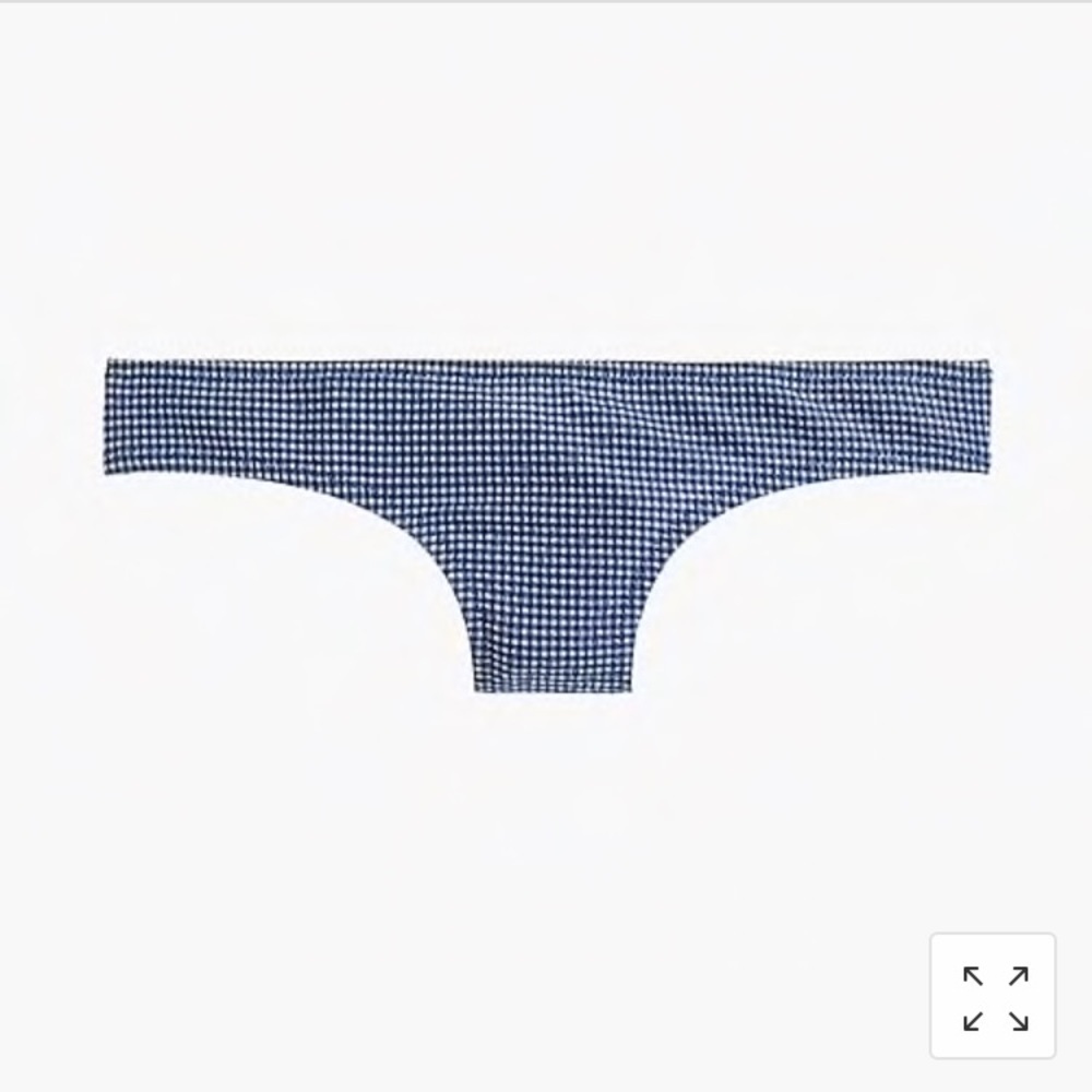 J Crew Surf hipster bikini bottom Baby Mini gingham K4856 White‎ Periwinkle XXL